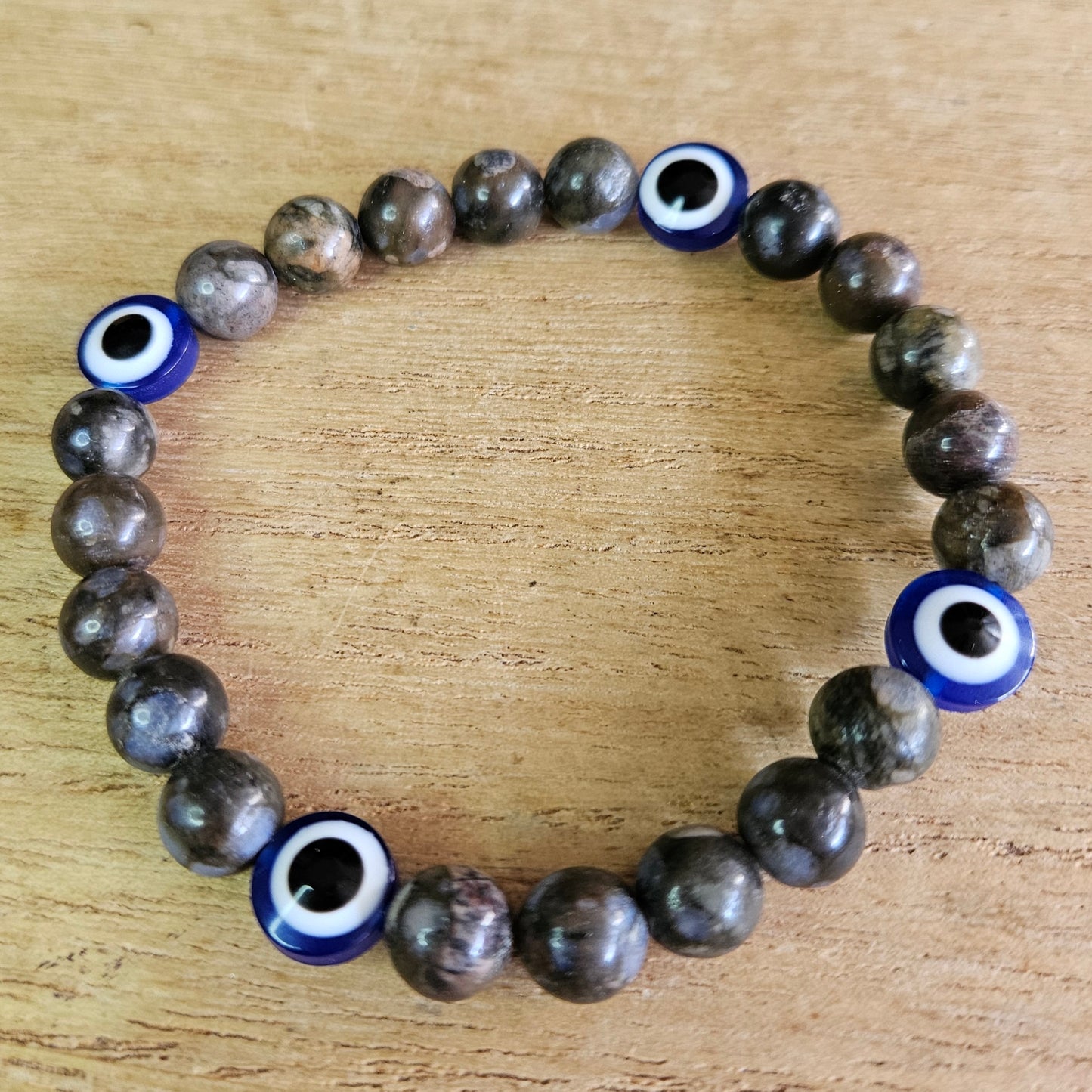 Hand-made Evil Eye Stretch Bracelet. *Comes in Assorted Materials*