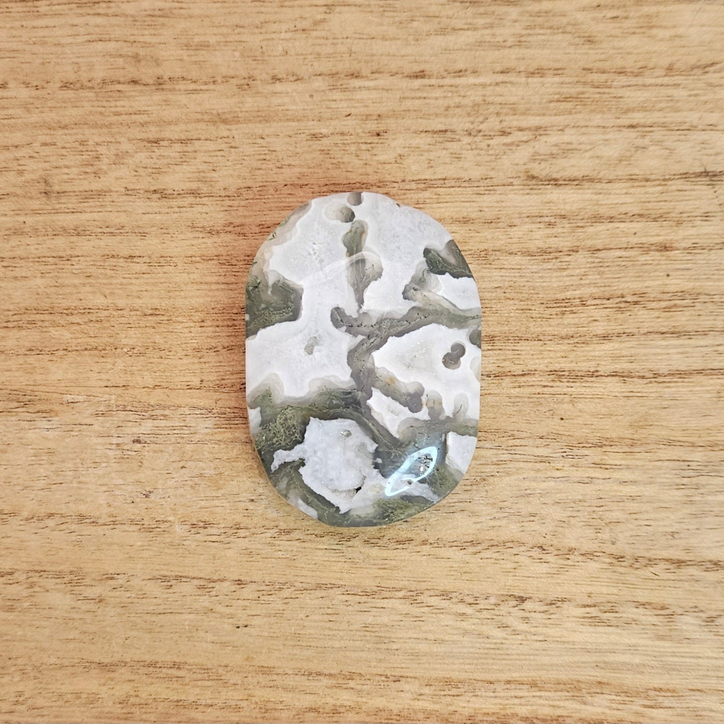 Moss Agate Palmstone. *Sold Separately*