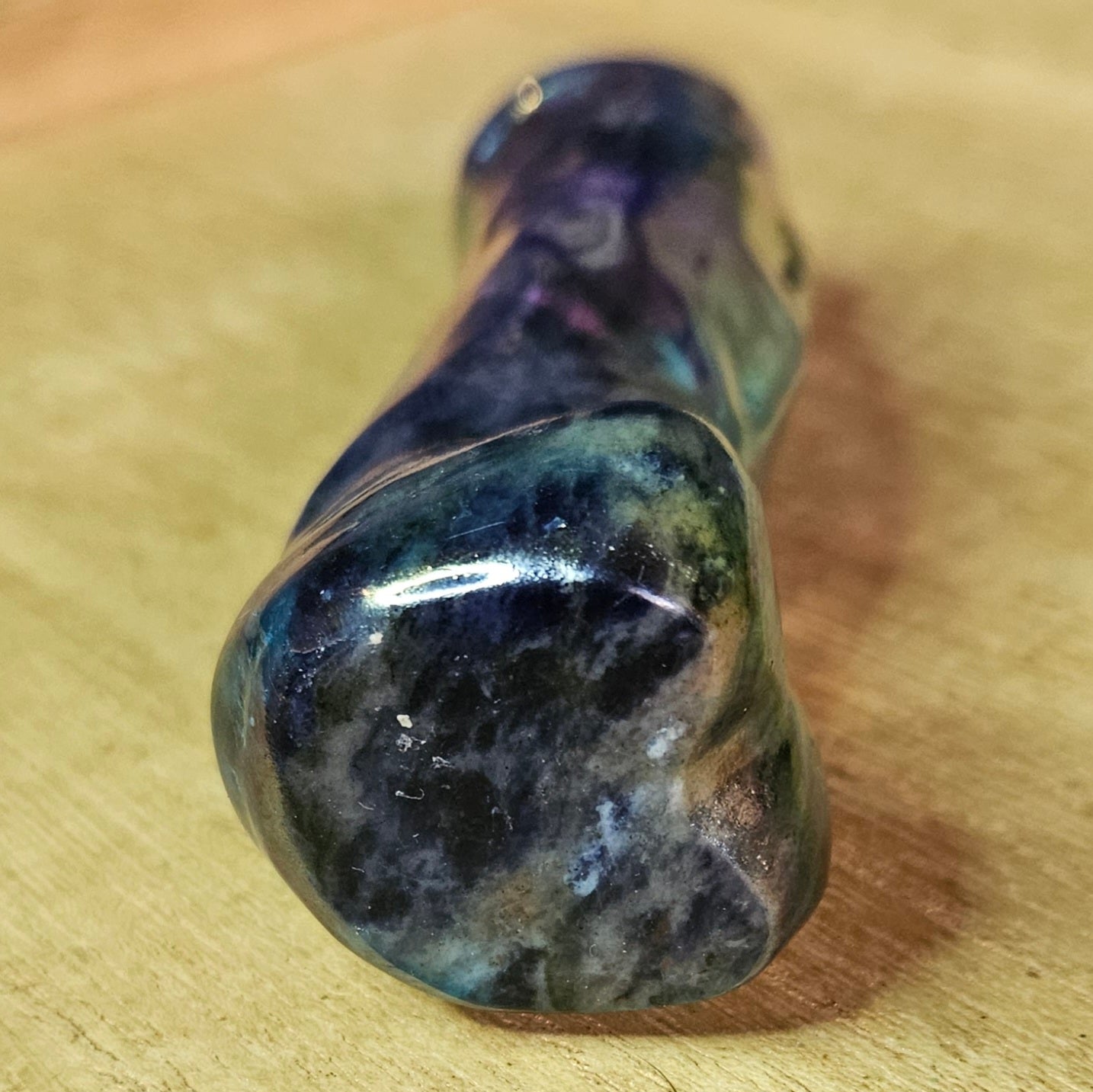 Aura Coated Sodalite Dick Carving.