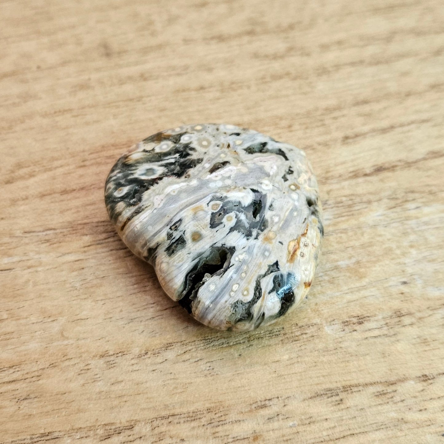 Ocean Jasper Heart Carving.