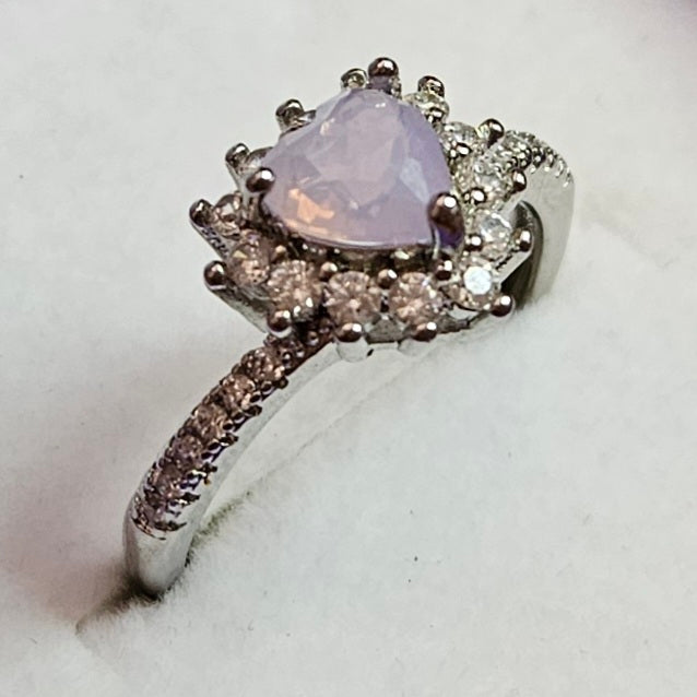 Scorolite Heart Silver Band Adjustable Ring.