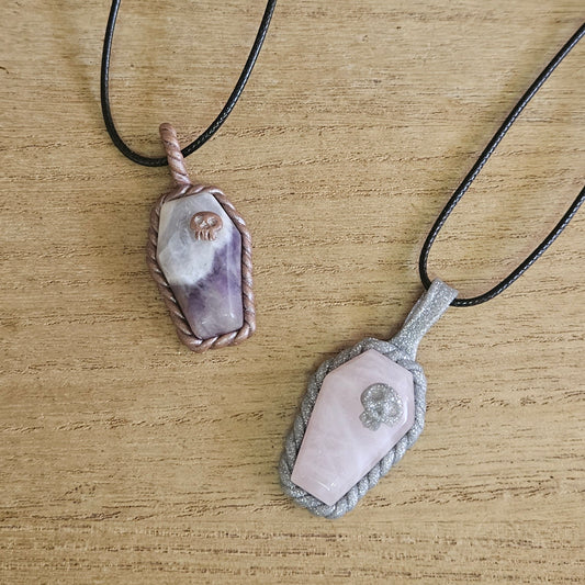 Handmade Coffin Necklace.
