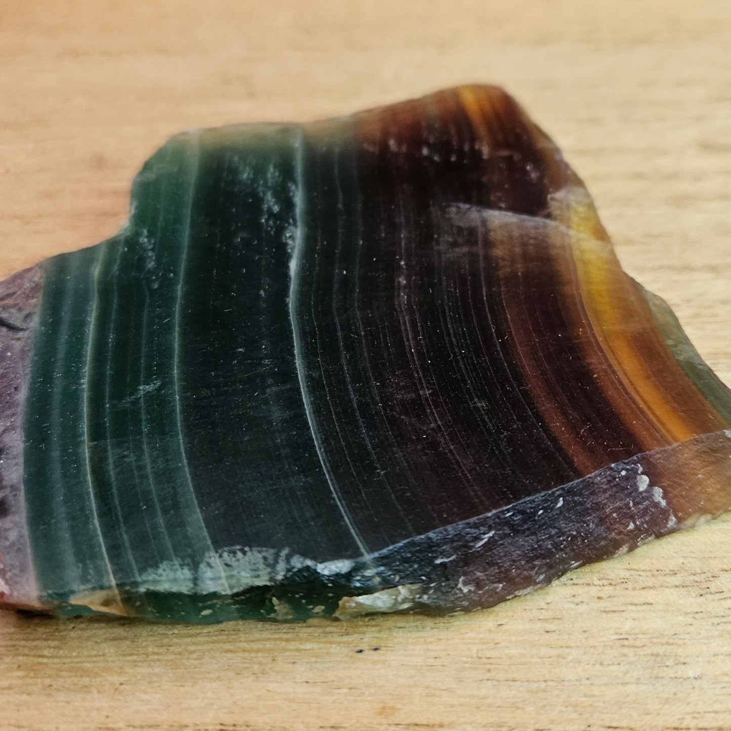Banded Rainbow Fluorite Slab.
