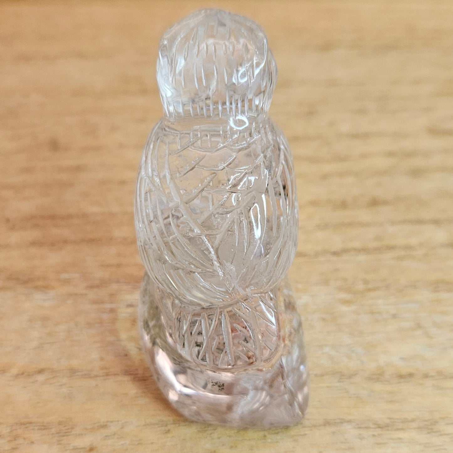 Garden Quartz Owl Hand Carving.