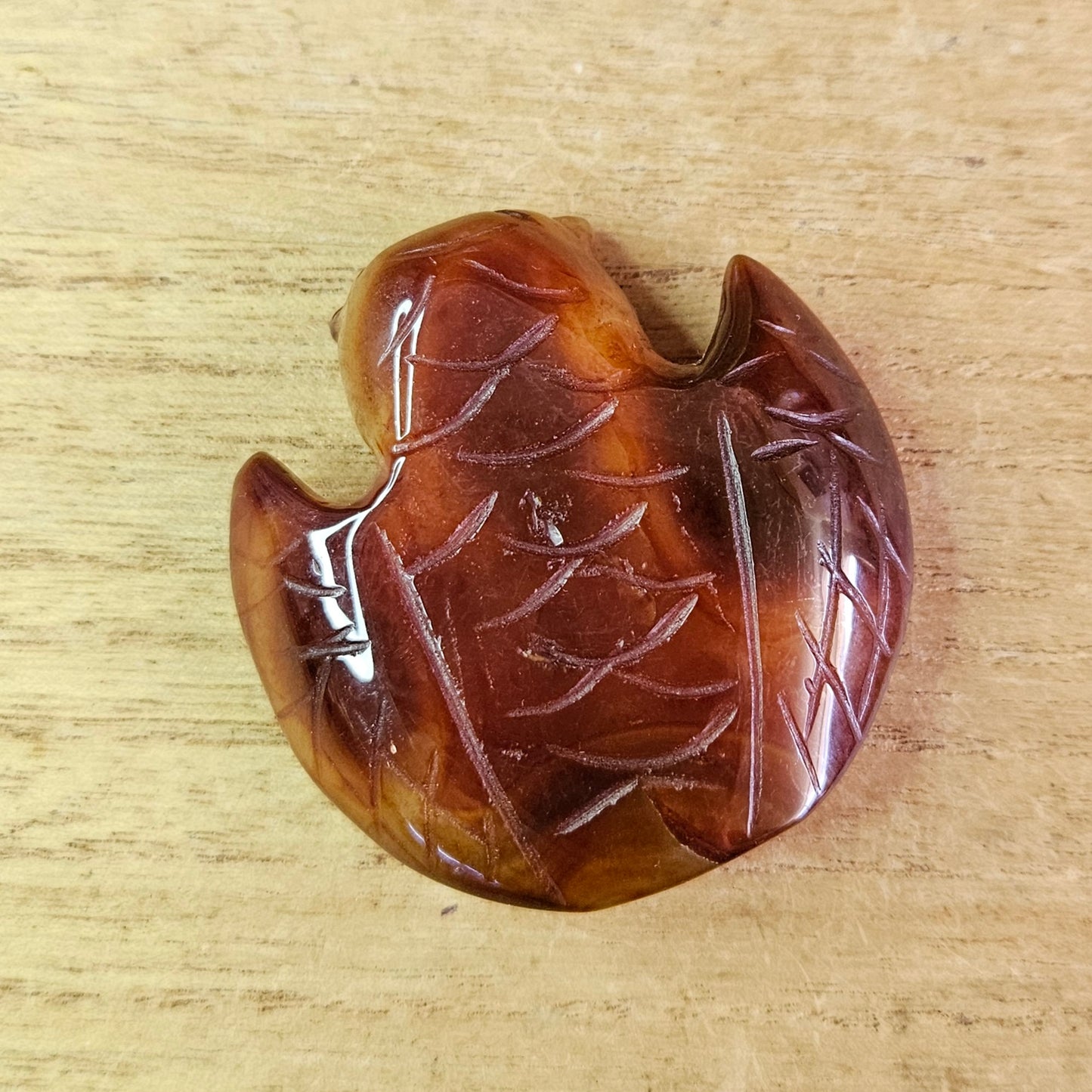 Carnelian Owl Carving.