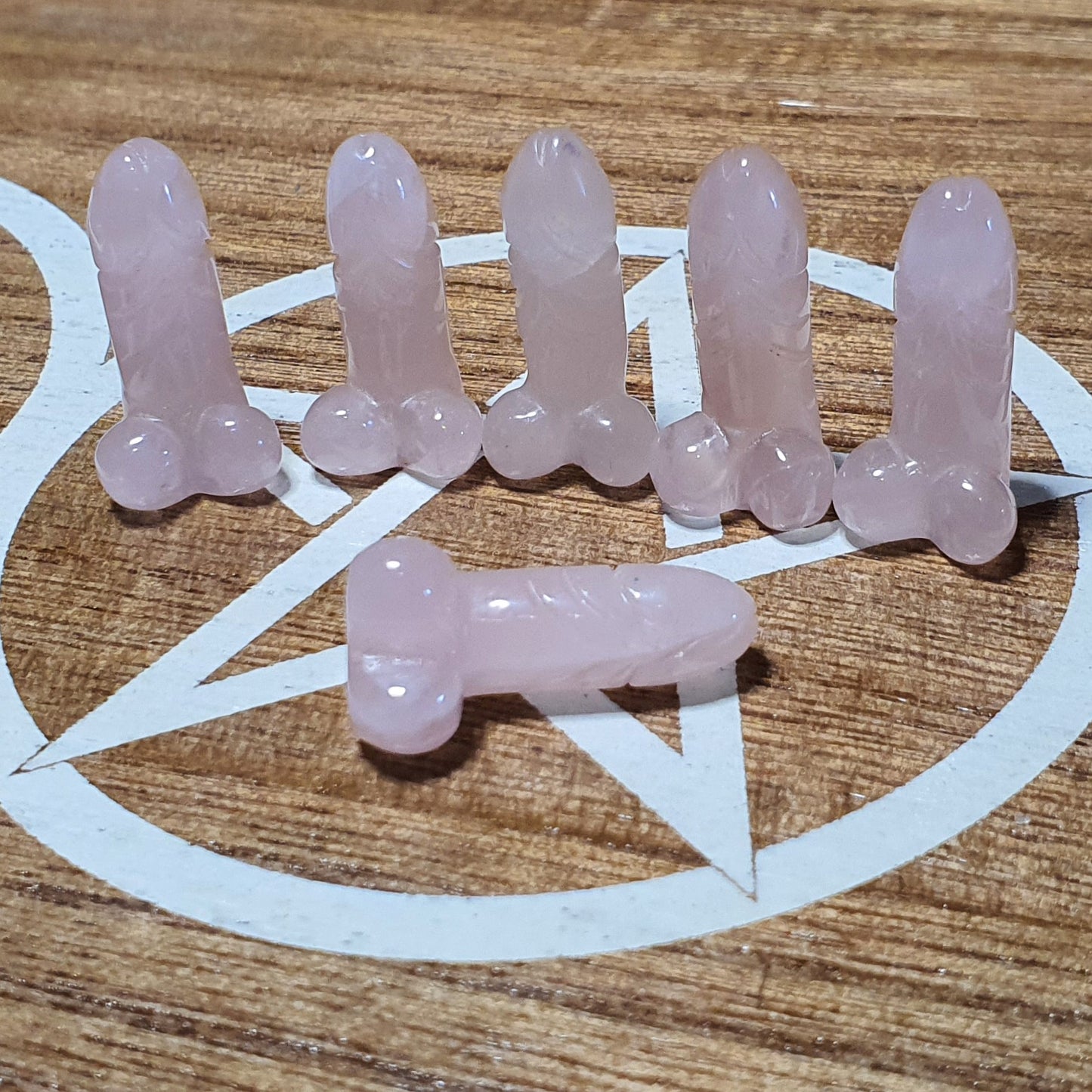 Rose Quartz Mini Ding Ding Carving.