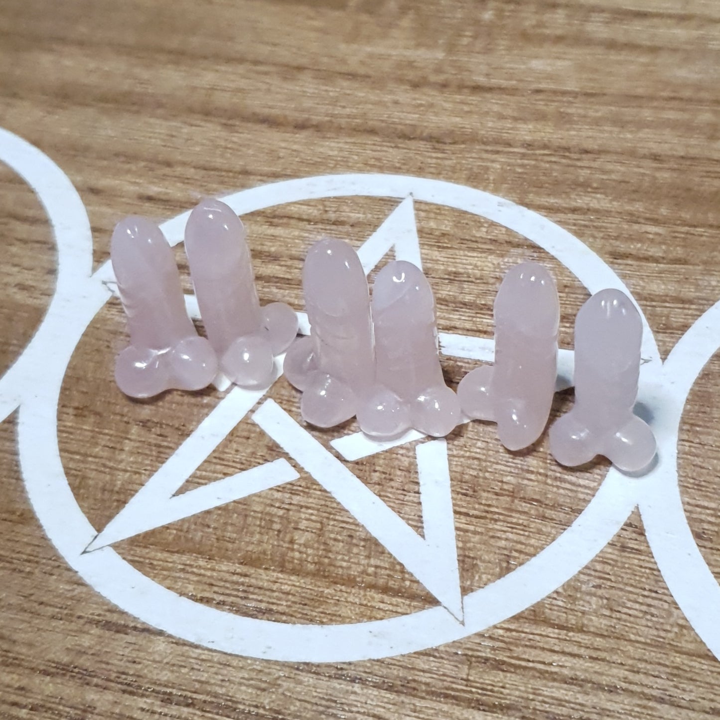 Rose Quartz Mini Ding Ding Carving.