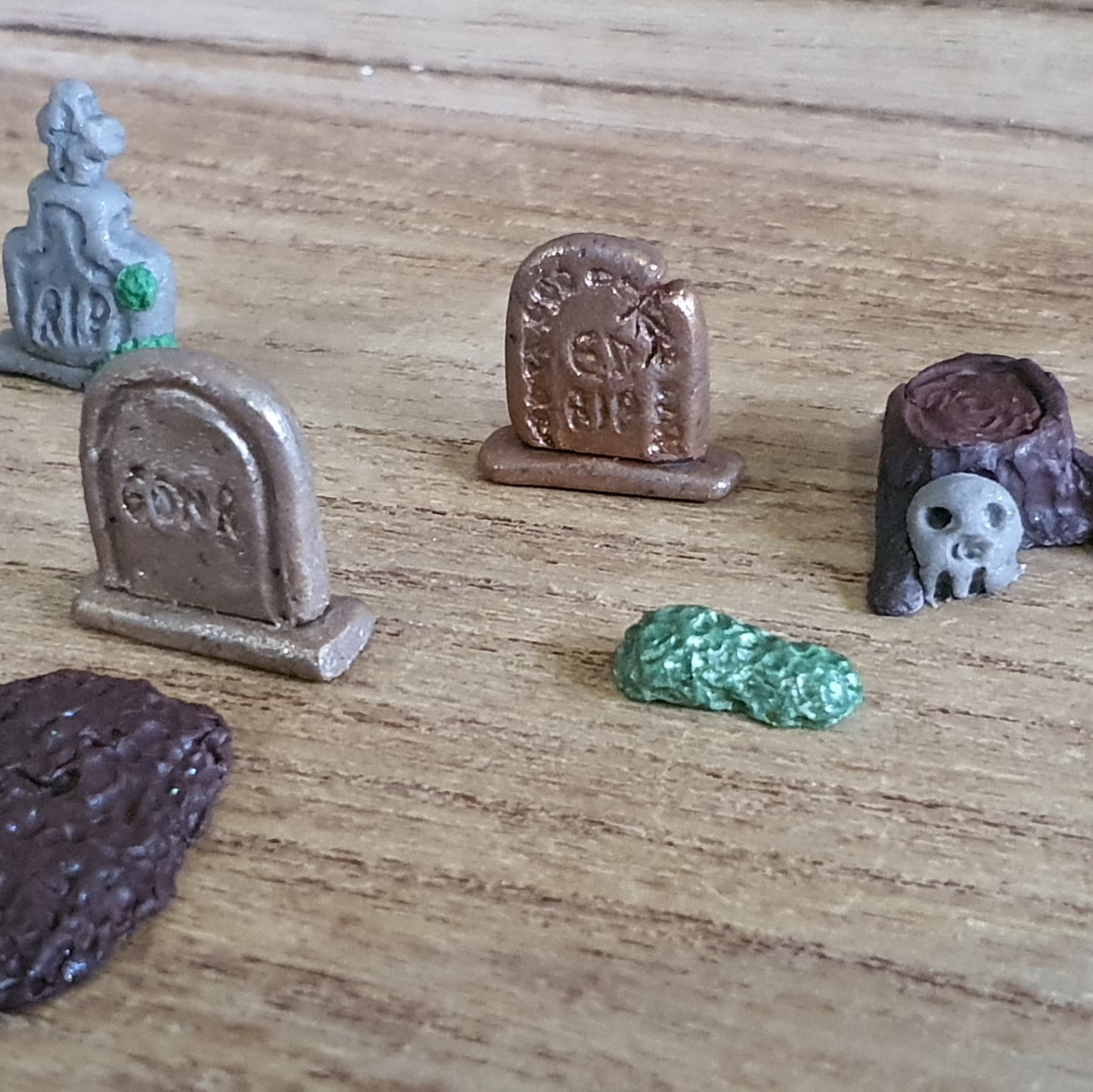 Miniature Cemetery Collection. Handmade Polymer Clay Cemetary Scenery Set.