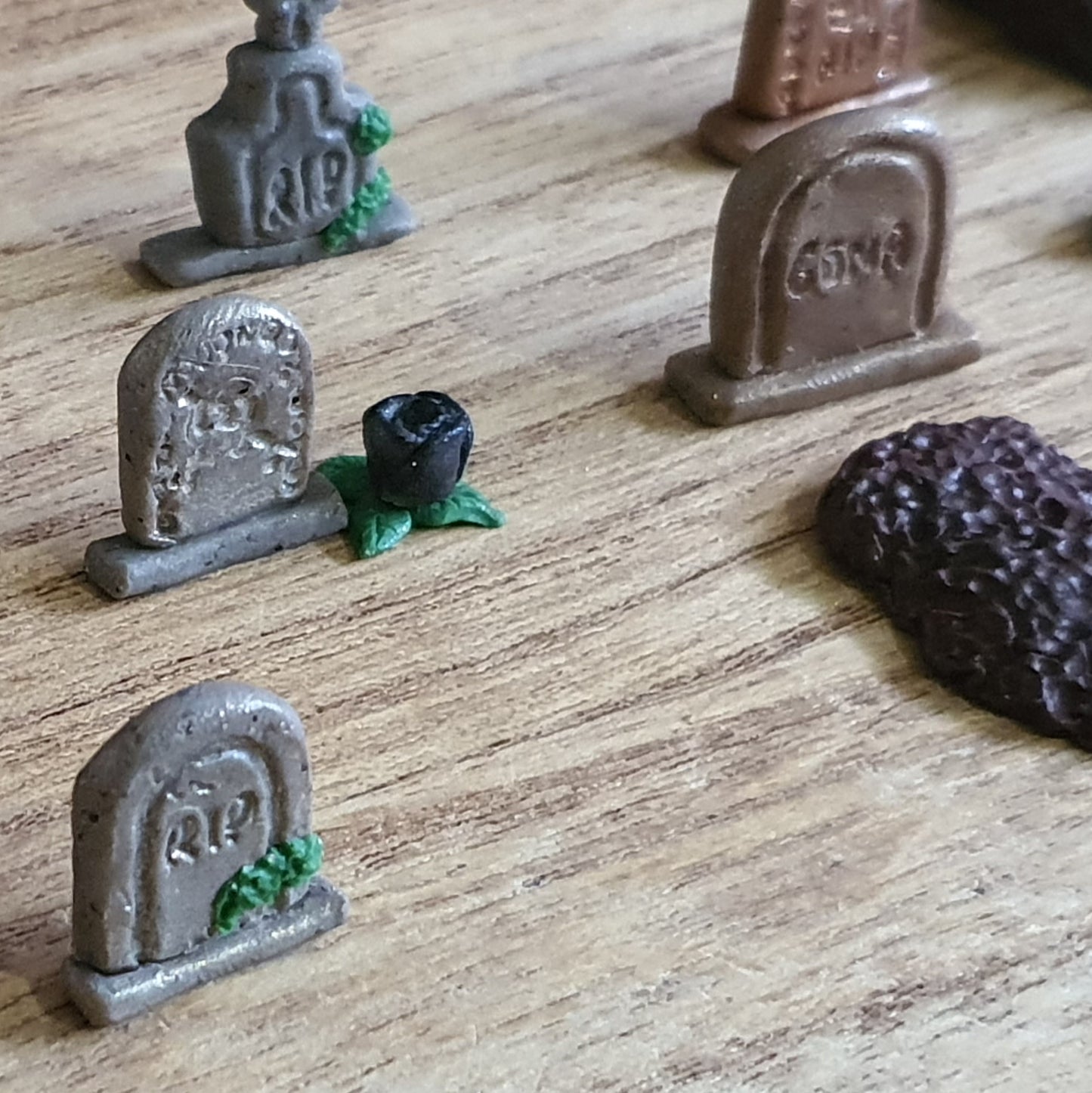 Miniature Cemetery Collection. Handmade Polymer Clay Cemetary Scenery Set.