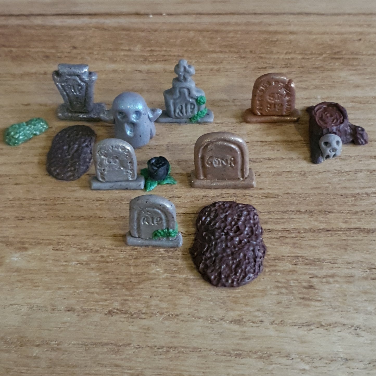 Miniature Cemetery Collection. Handmade Polymer Clay Cemetary Scenery Set.