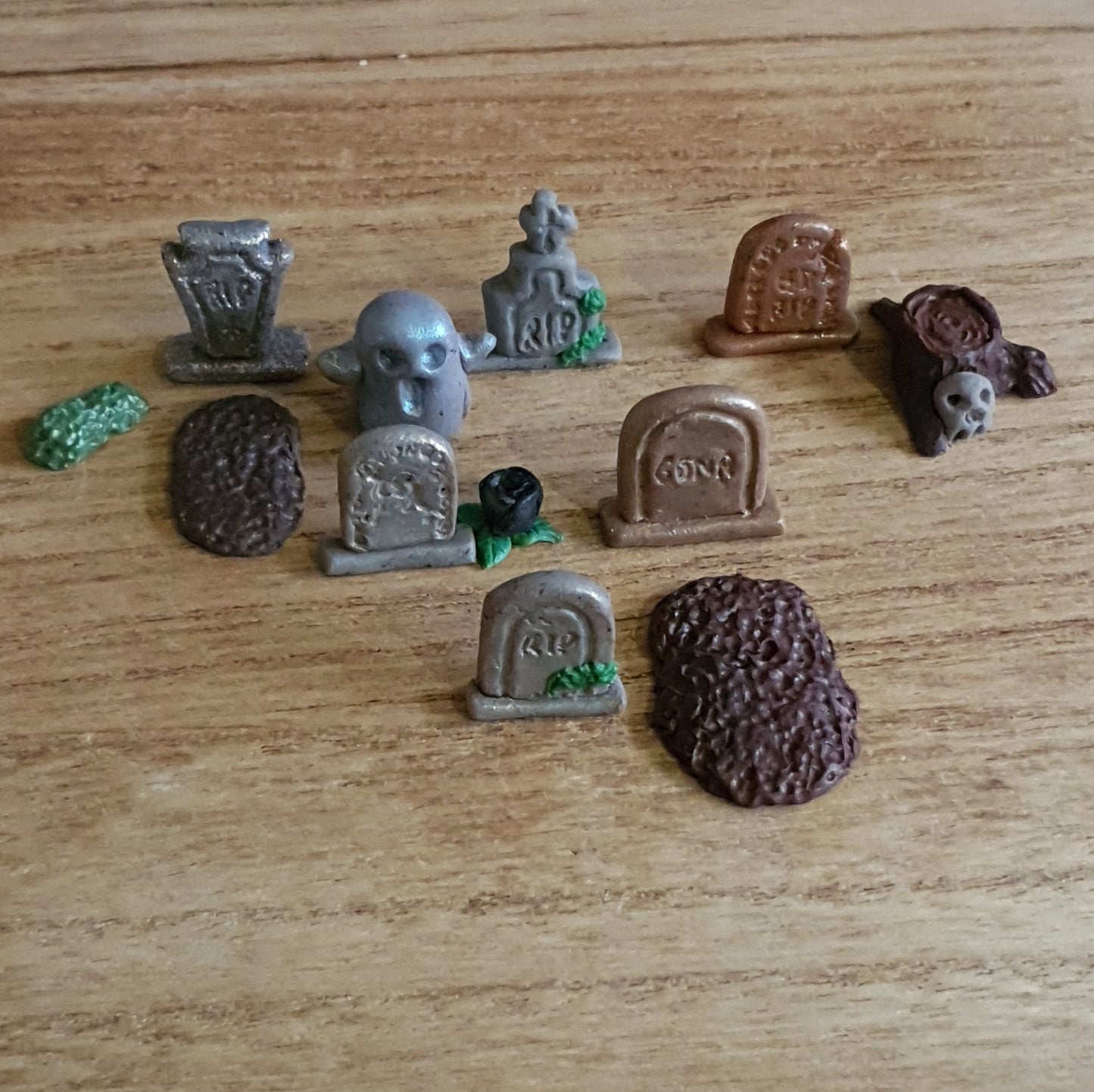 Miniature Cemetery Collection. Handmade Polymer Clay Cemetary Scenery Set.