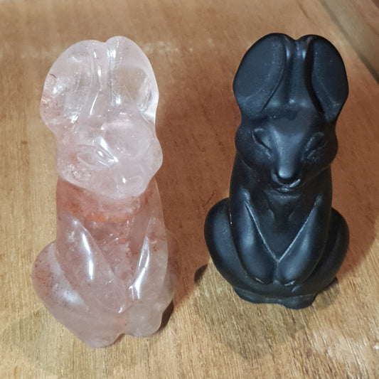 Not So Innocent Bunny Rabbit Crystal Carving.