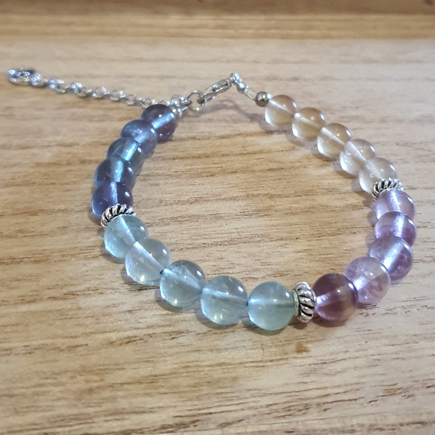 Multi Coloured Fluorite Handmade Bracelet.