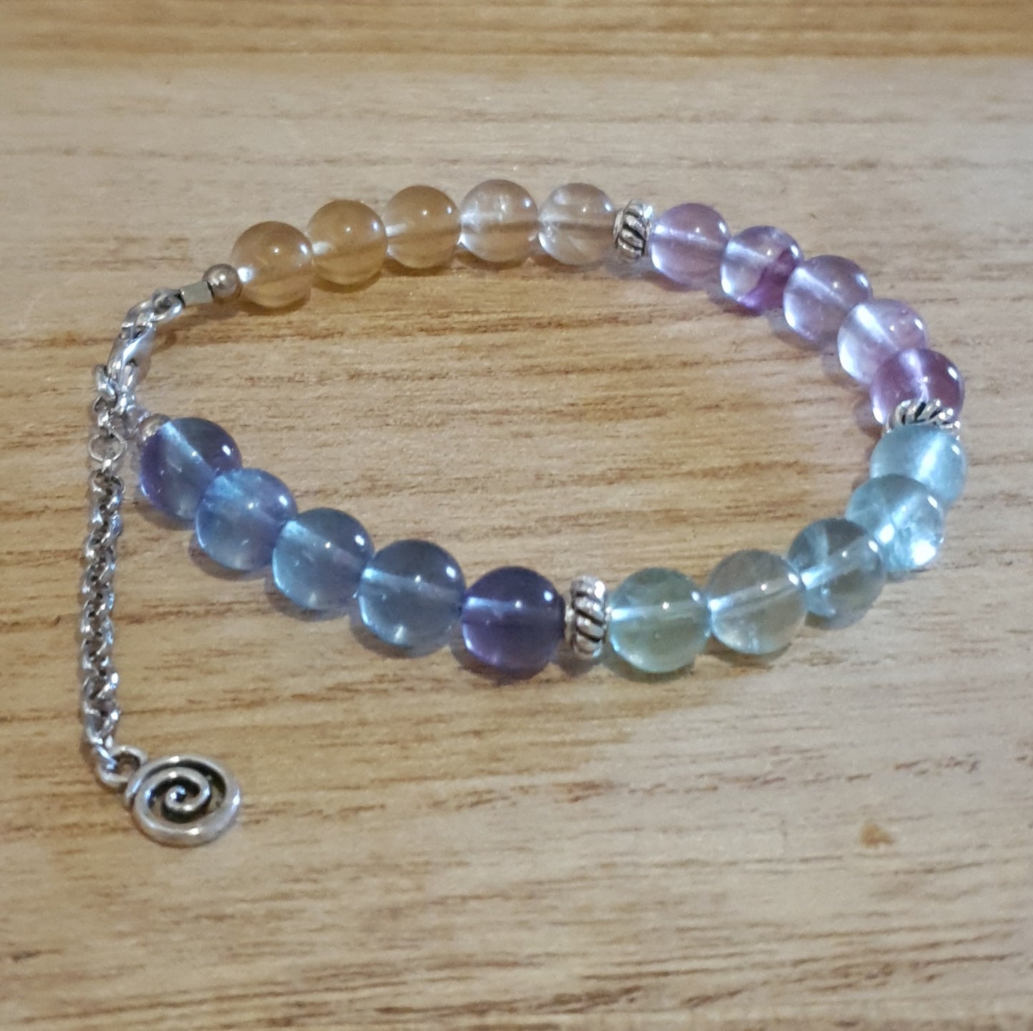 Multi Coloured Fluorite Handmade Bracelet.