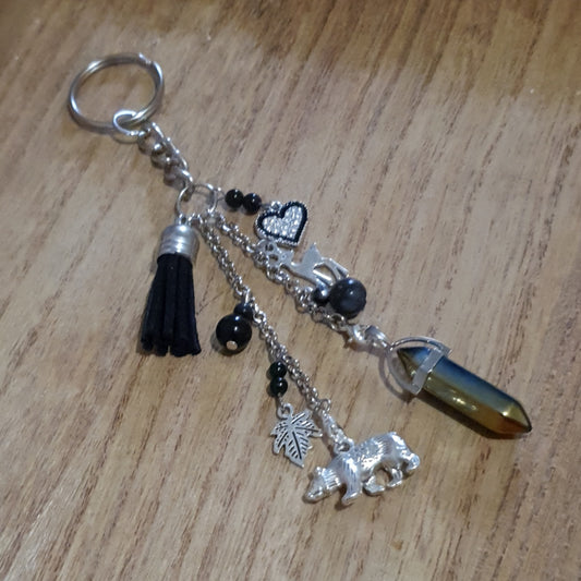 Black Bear Themed Handmade Keychain.