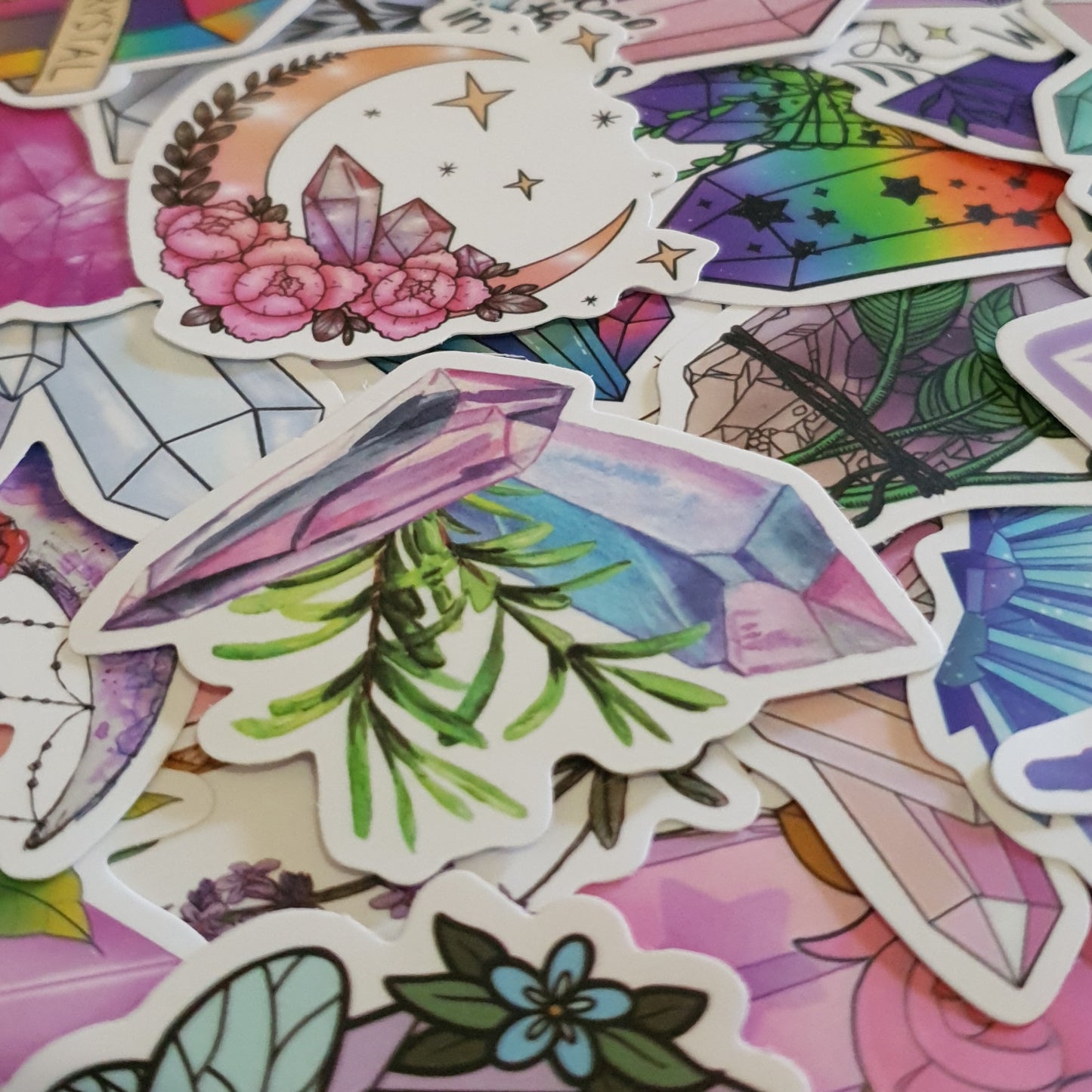 Crystal Stickers. 10 Packs of Crystal Themed Stickers.