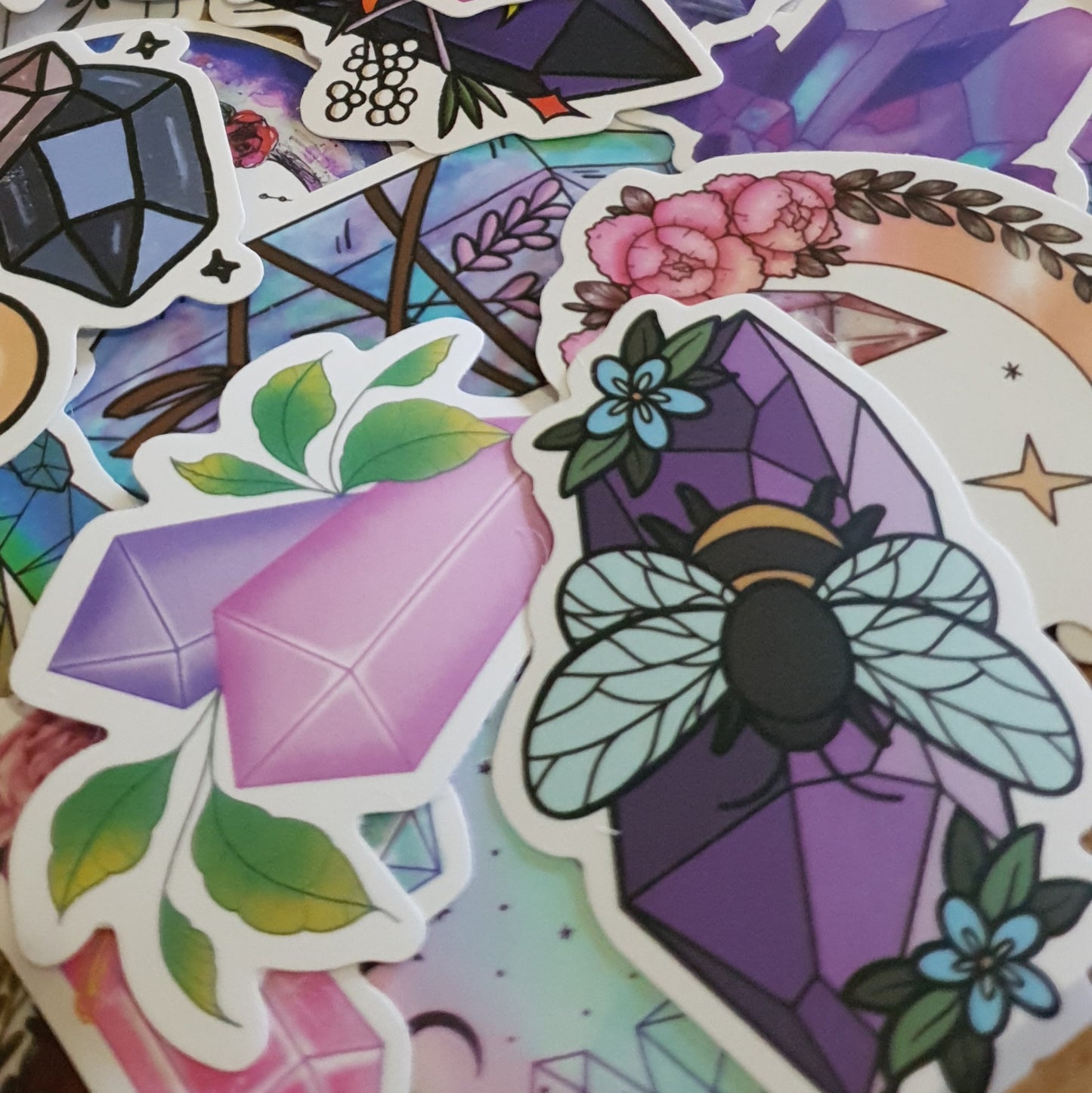 Crystal Stickers. 10 Packs of Crystal Themed Stickers.