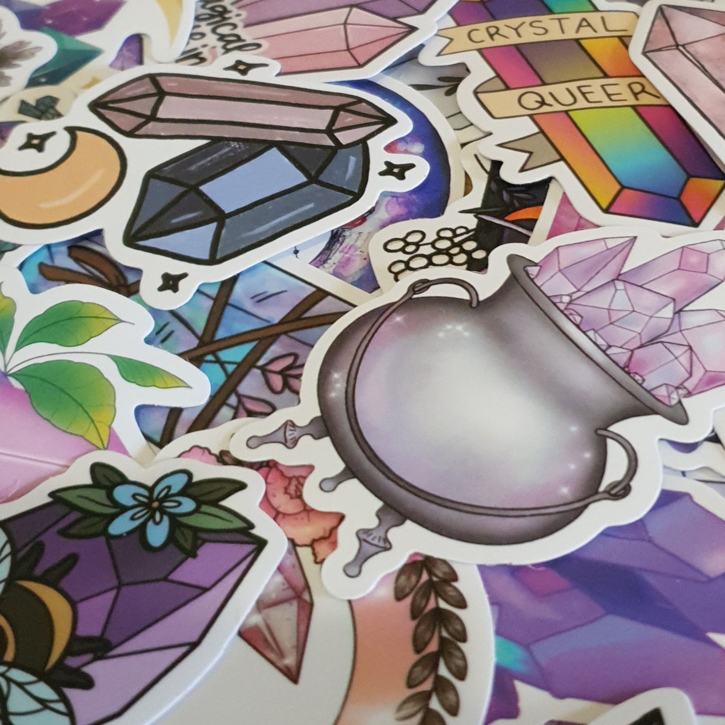 Crystal Stickers. 10 Packs of Crystal Themed Stickers.