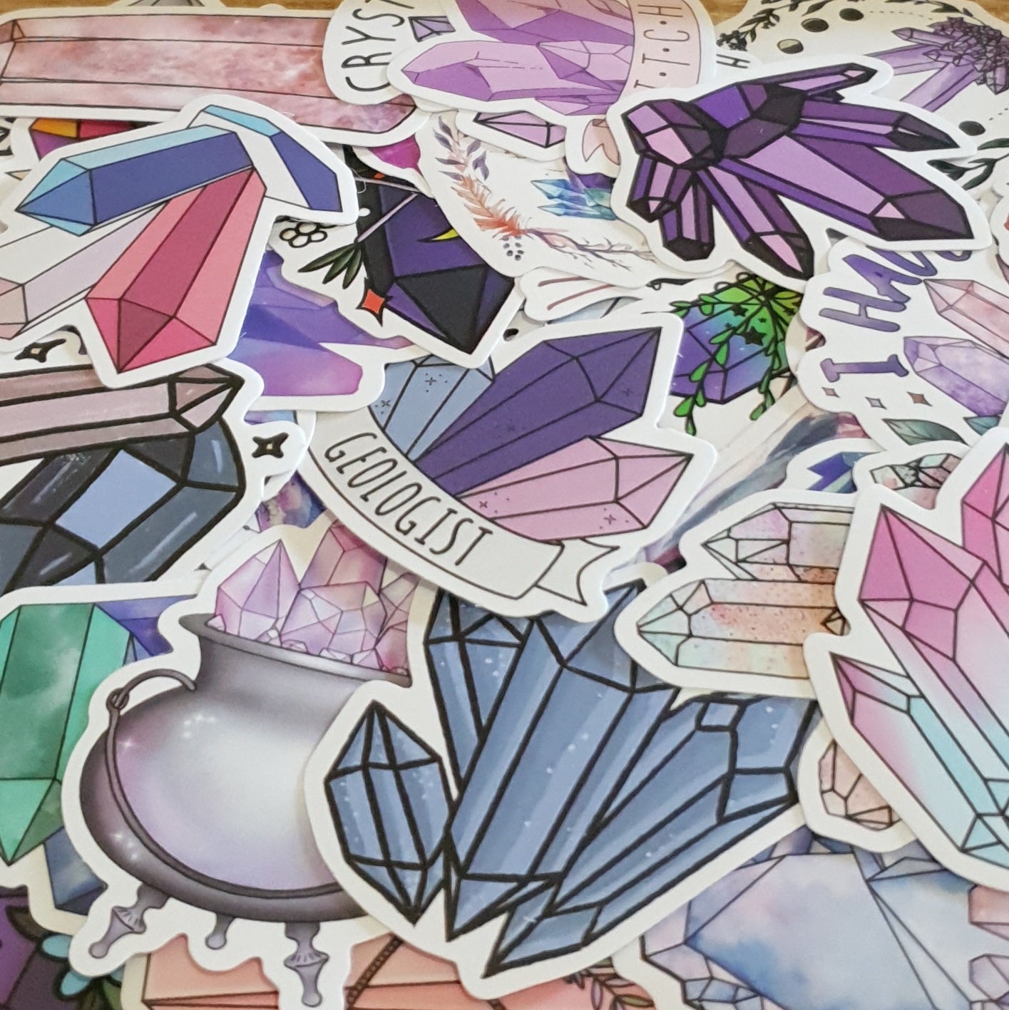 Crystal Stickers. 10 Packs of Crystal Themed Stickers.