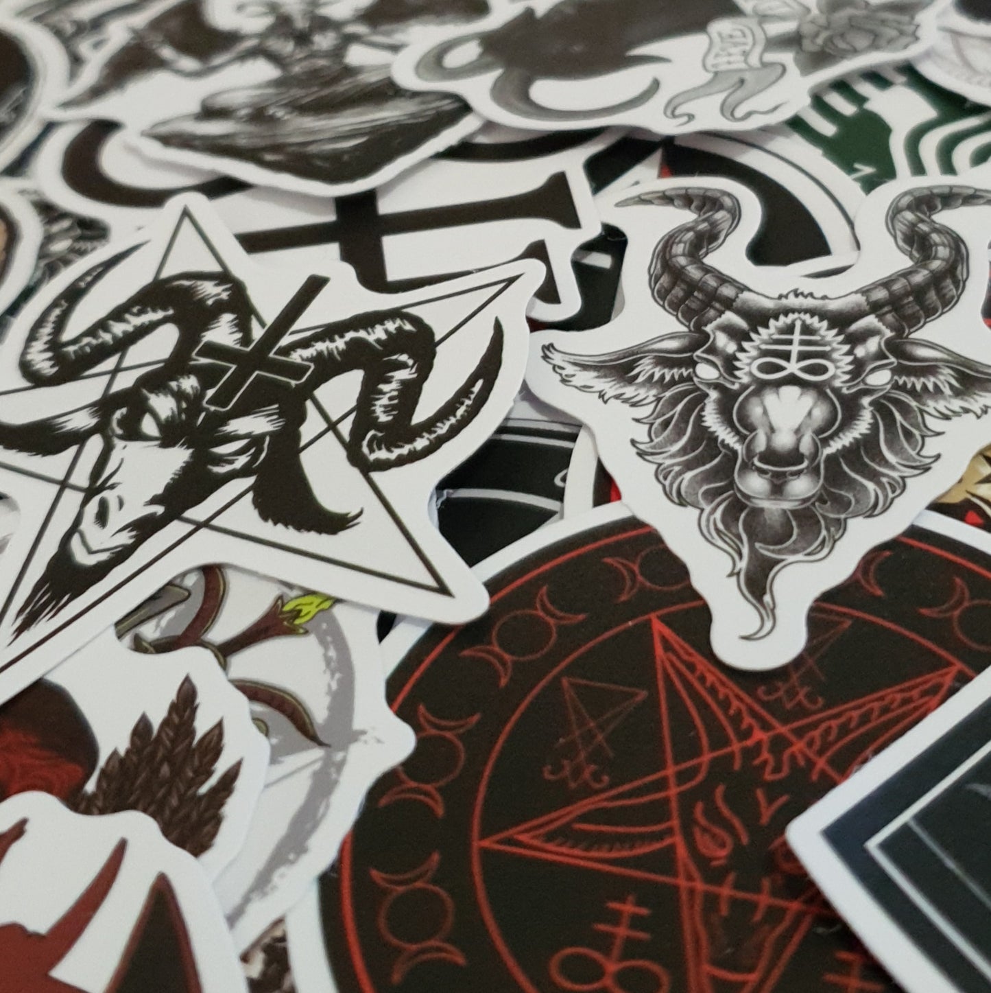 Satanic Stickers. 10 Packs of Satanic Themed Stickers.