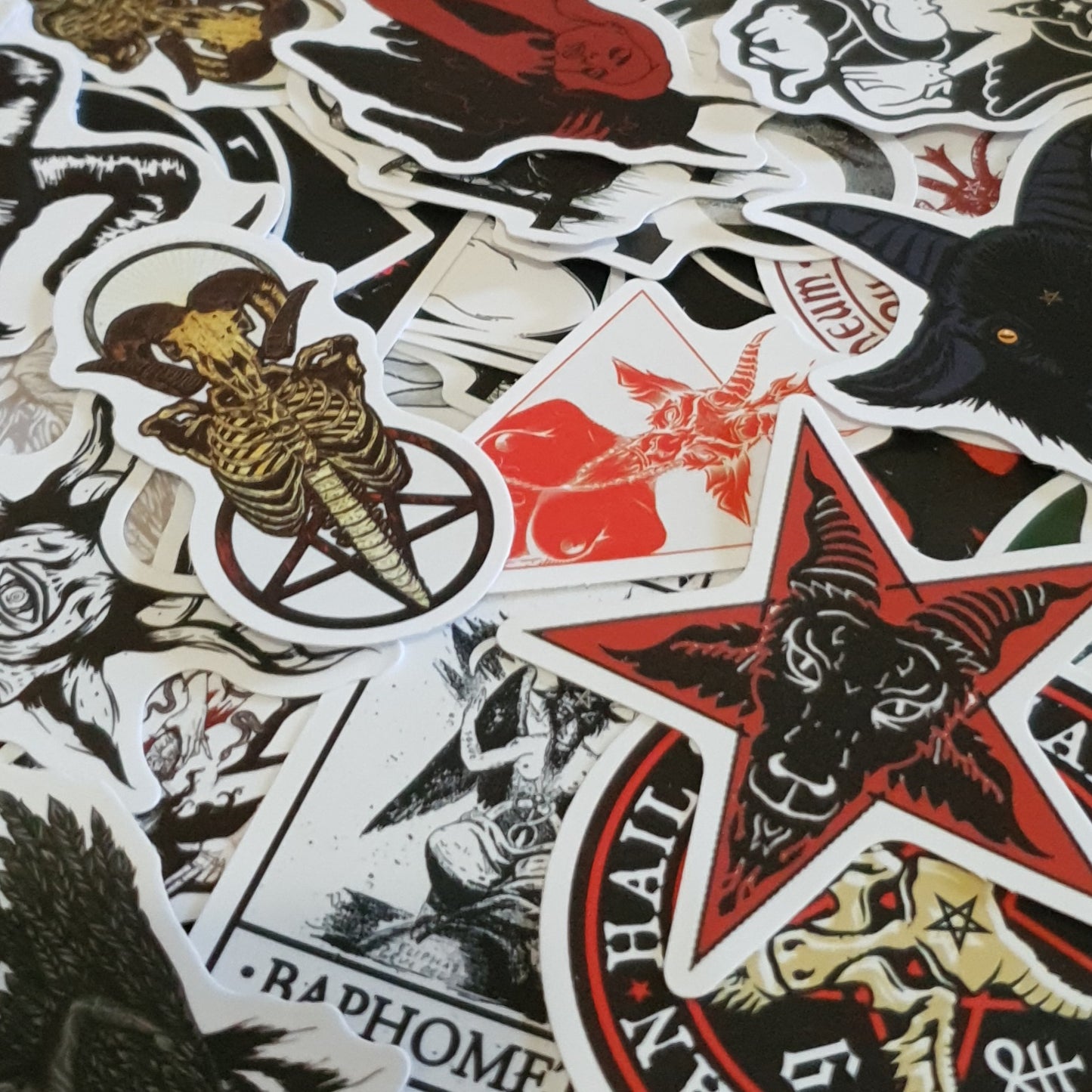 Satanic Stickers. 10 Packs of Satanic Themed Stickers.