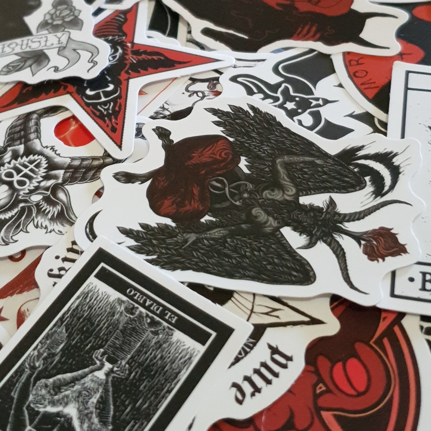 Satanic Stickers. 10 Packs of Satanic Themed Stickers.