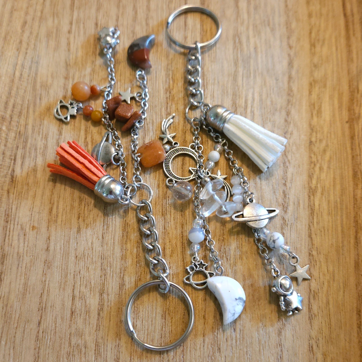 Man on the Moon Keychains. Handmade Keychain.