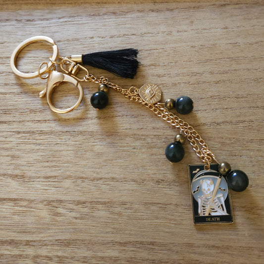 Death Tarot Keychain. Handmade Keychain.