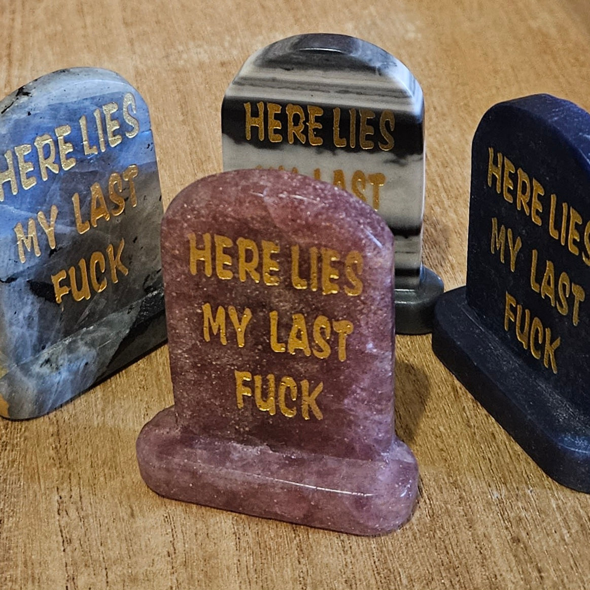 Here Lies My Last Fuck Headstone Carving. *Available in assorted materials*.