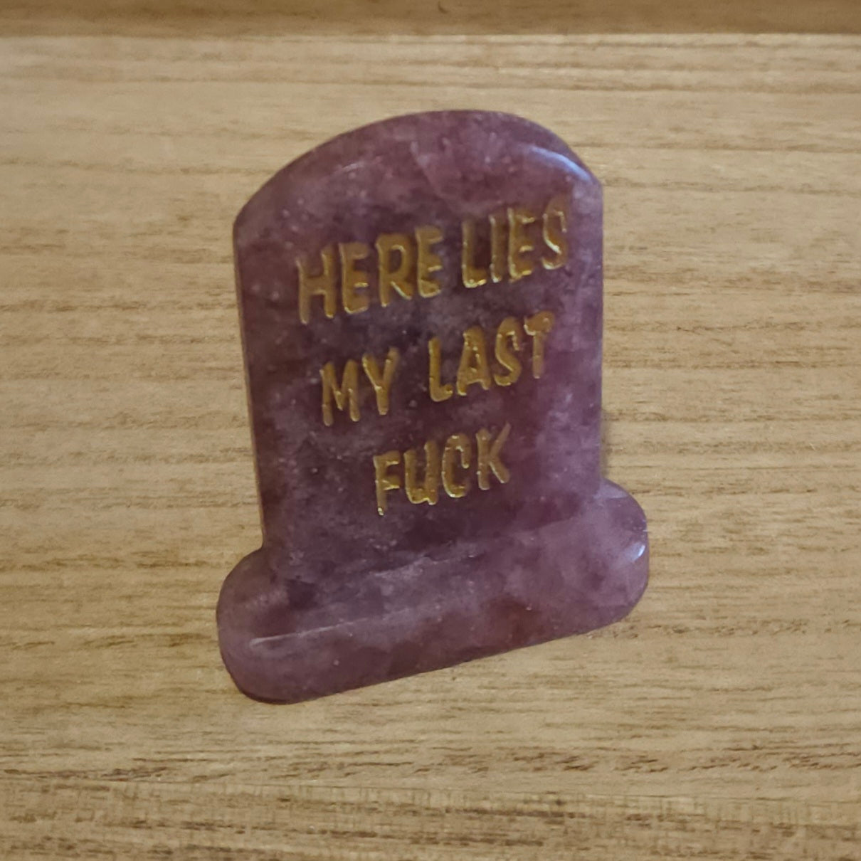 Here Lies My Last Fuck Headstone Carving. *Available in assorted materials*.