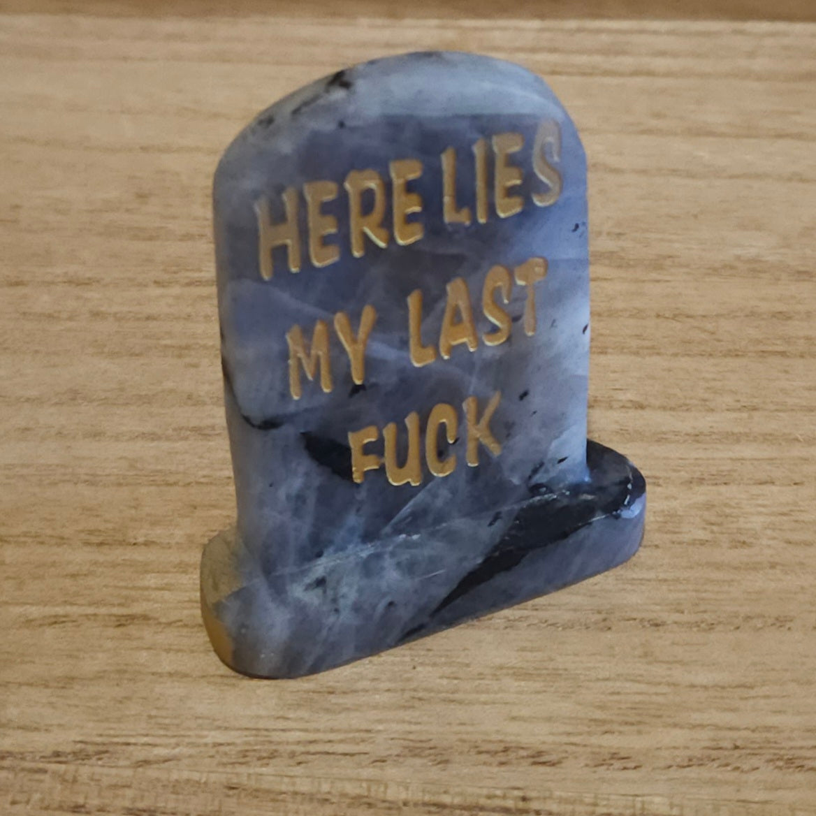 Here Lies My Last Fuck Headstone Carving. *Available in assorted materials*.