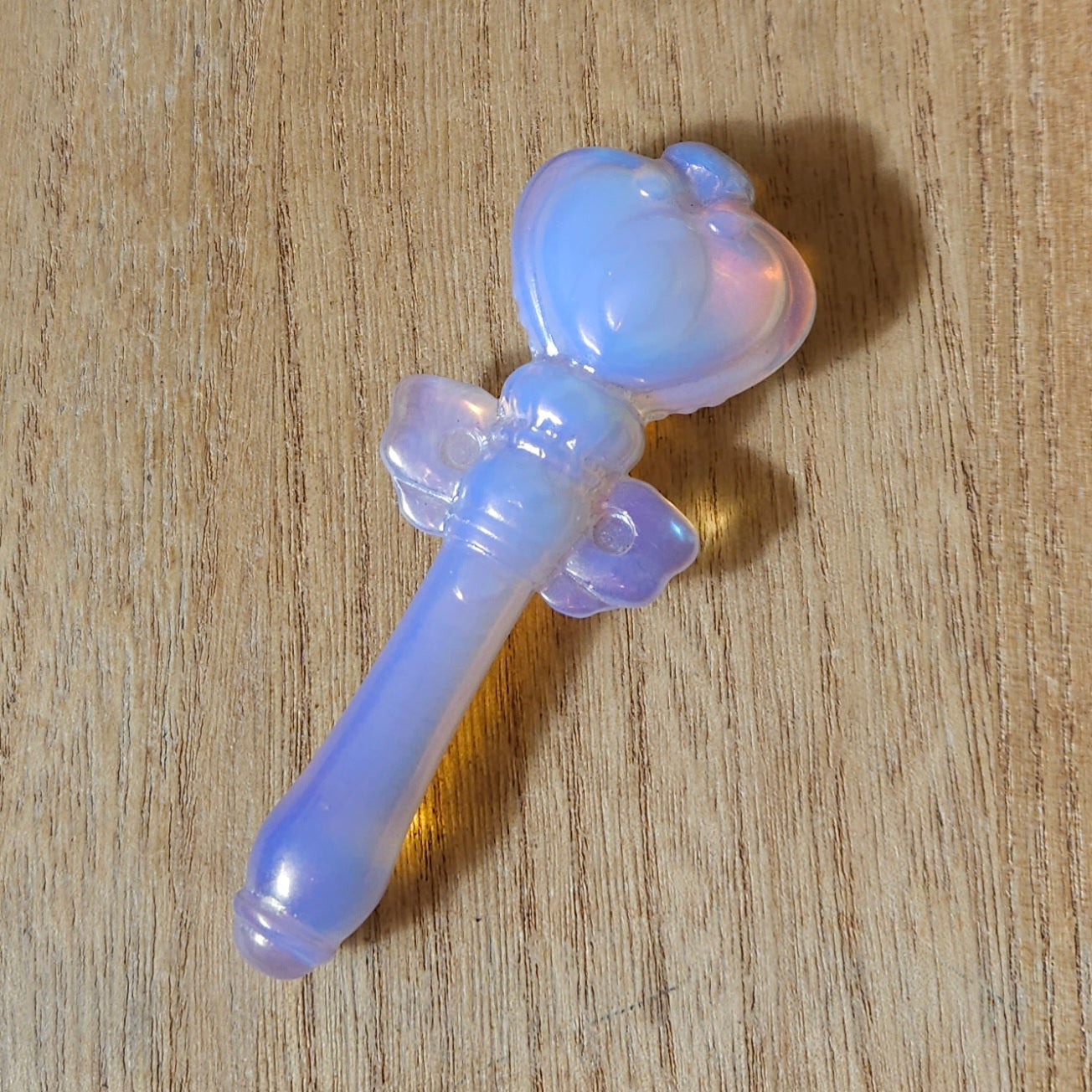 Aura Coated Opalite Heart Wand.