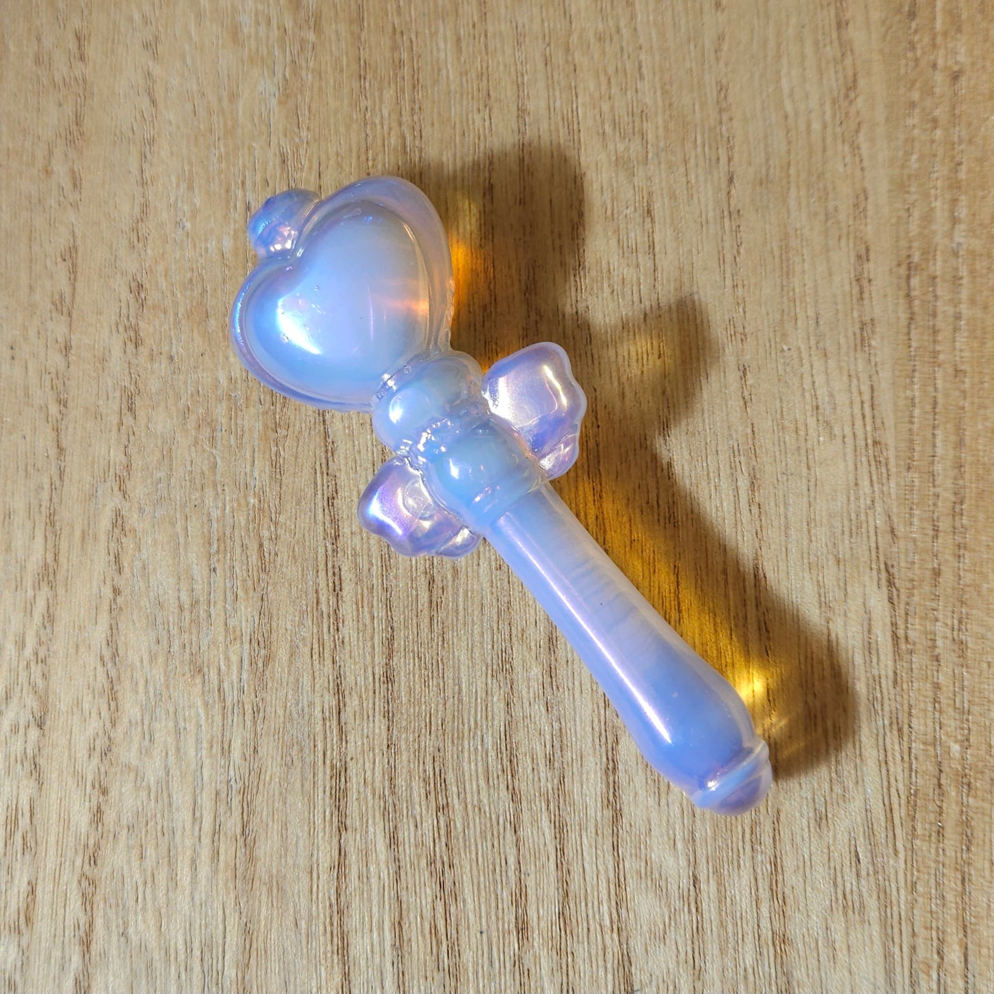 Aura Coated Opalite Heart Wand.