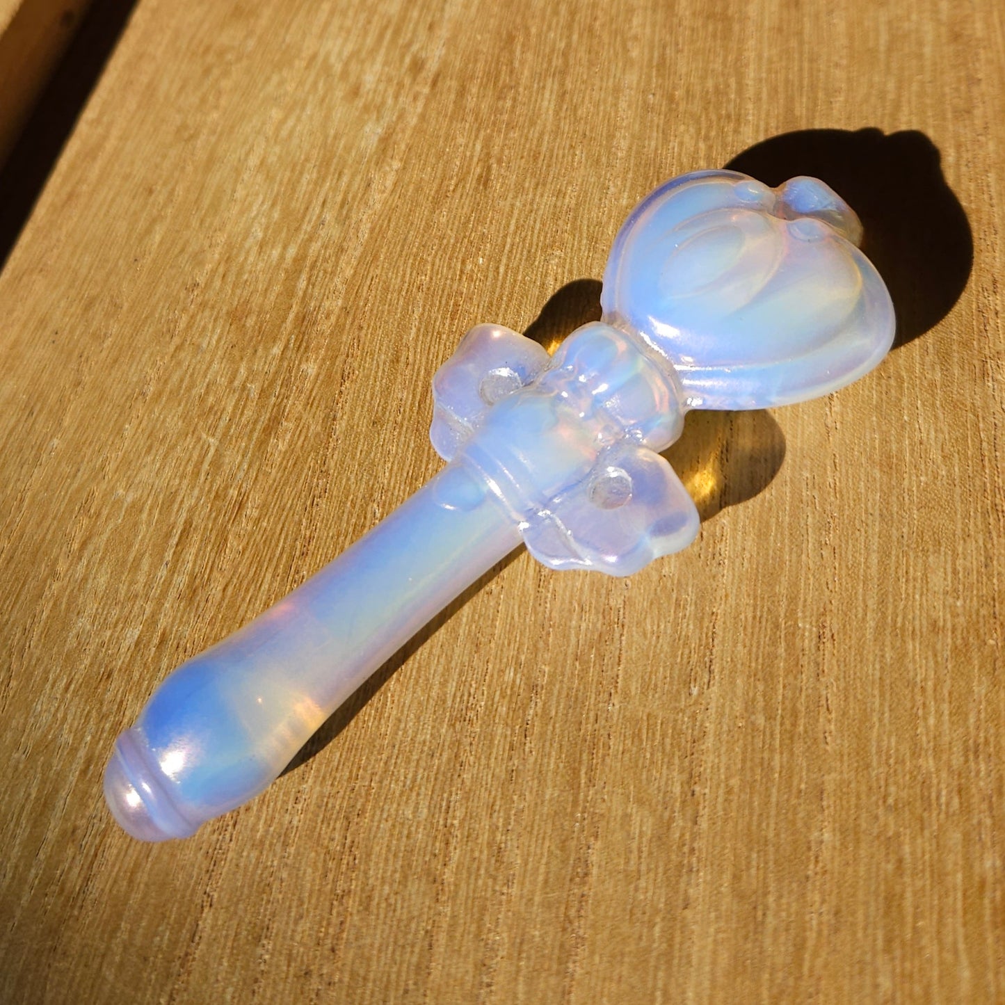 Aura Coated Opalite Heart Wand.