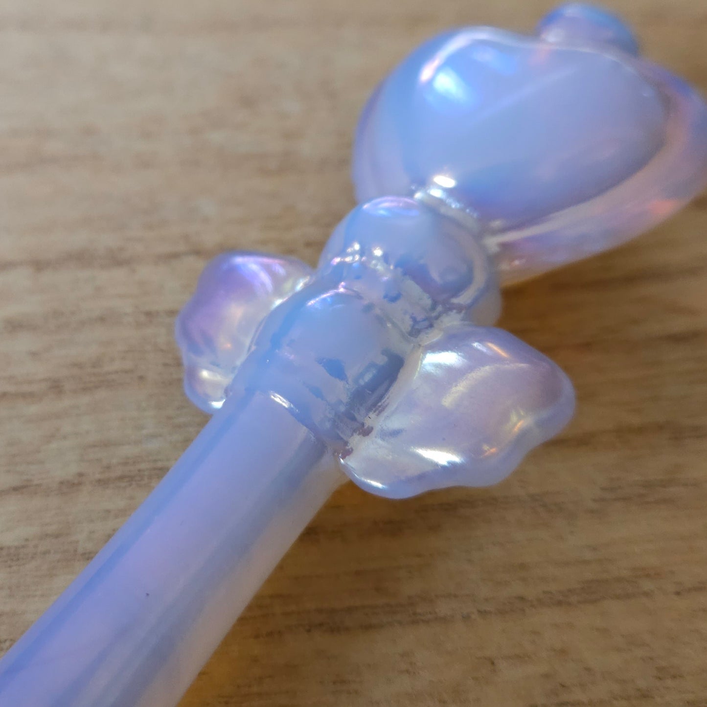 Aura Coated Opalite Heart Wand.