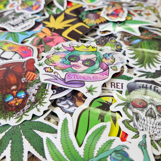 Stoner Stickers. 10 Pack of 420 Themed Stickers.