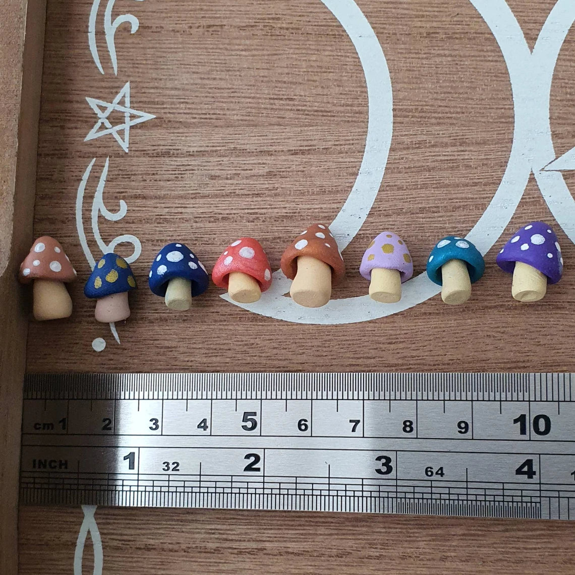 Mini Shrooms. Miniature Hand made & Decorated Mushrooms. Lots of 5, 10 & 15