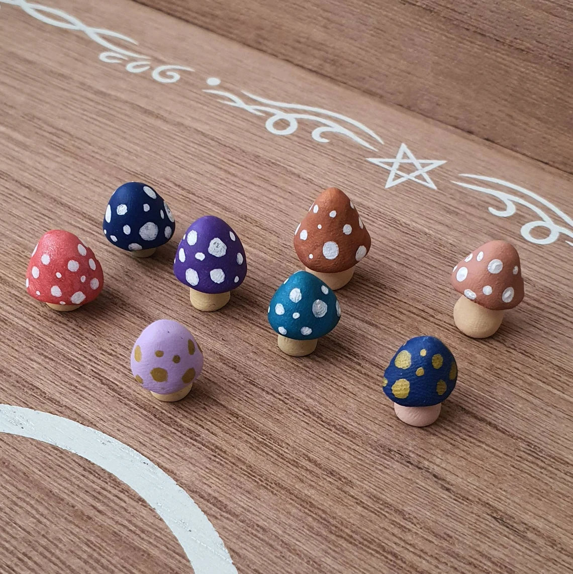 Mini Shrooms. Miniature Hand made & Decorated Mushrooms. Lots of 5, 10 & 15