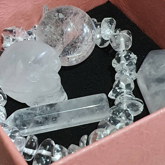 Clear Quartz Crystal Gift Pack. Mix of Assorted Clear Quartz Crystals.