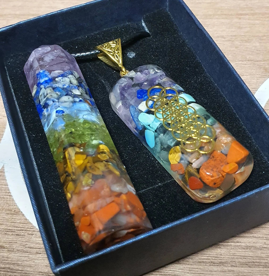 Chakra Pendant Necklace and Chakra Tower Gift Pack