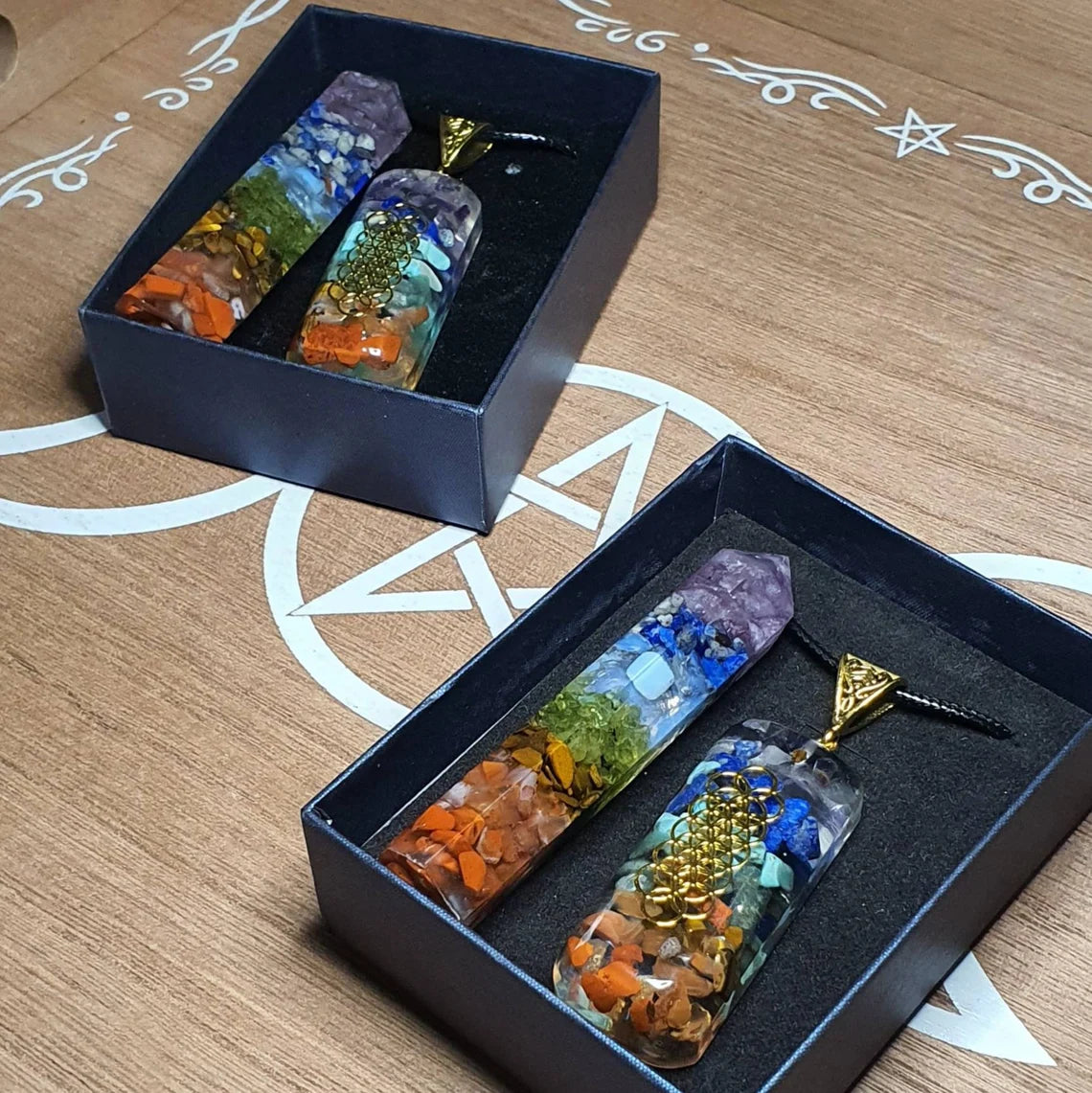 Chakra Pendant Necklace and Chakra Tower Gift Pack