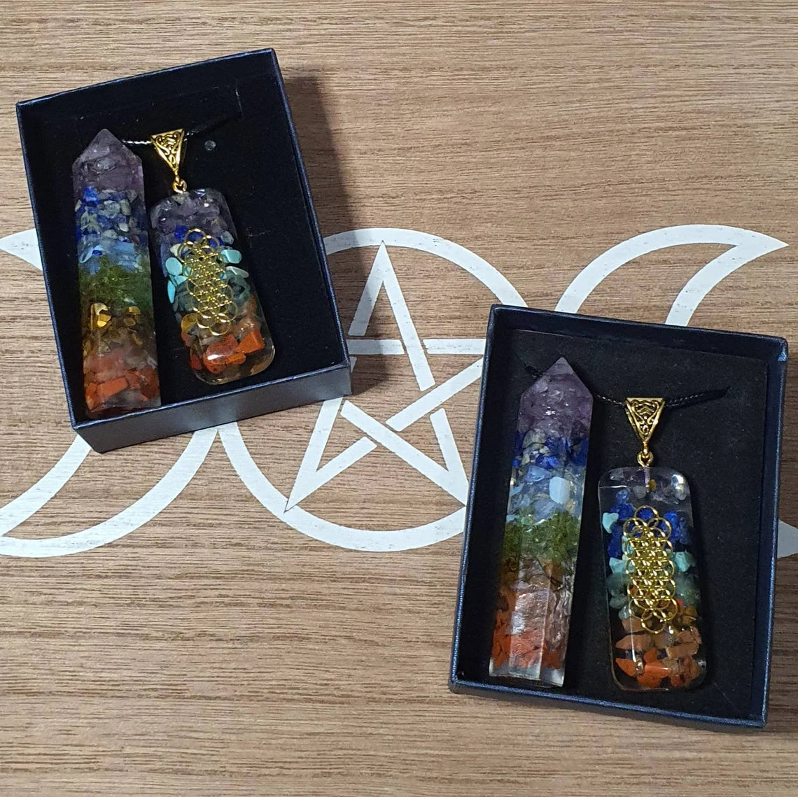 Chakra Pendant Necklace and Chakra Tower Gift Pack