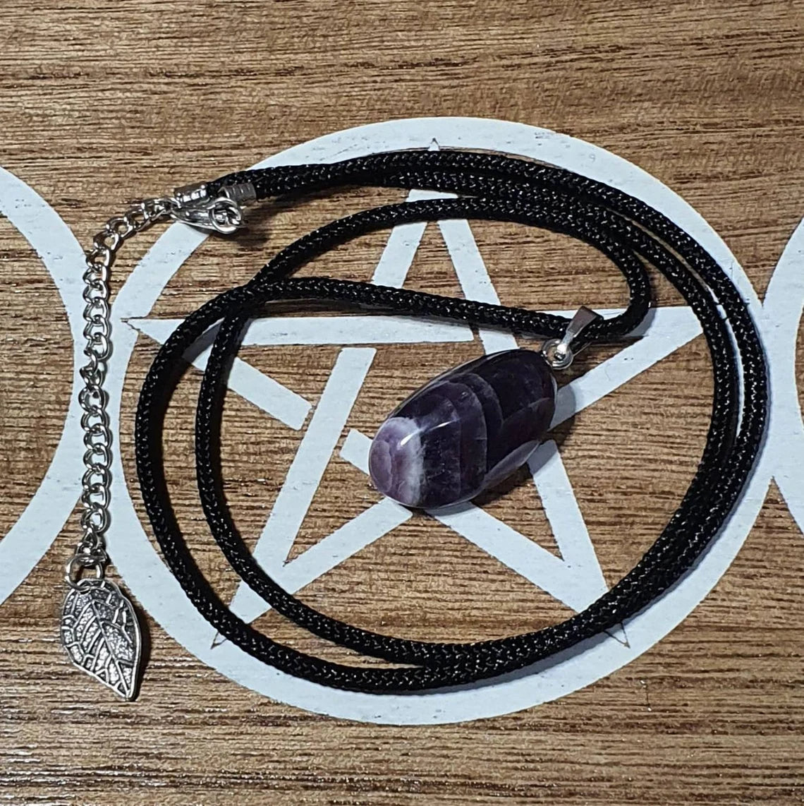 Dream Amethyst/Chevron Amethyst and Lepidolite Pendant Necklaces.