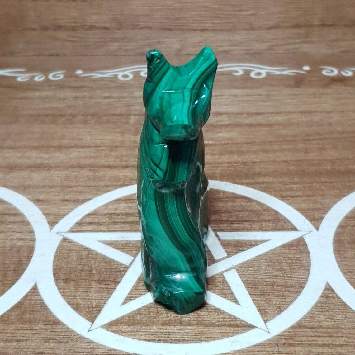 Egyptian Style Dog Malachite Carving