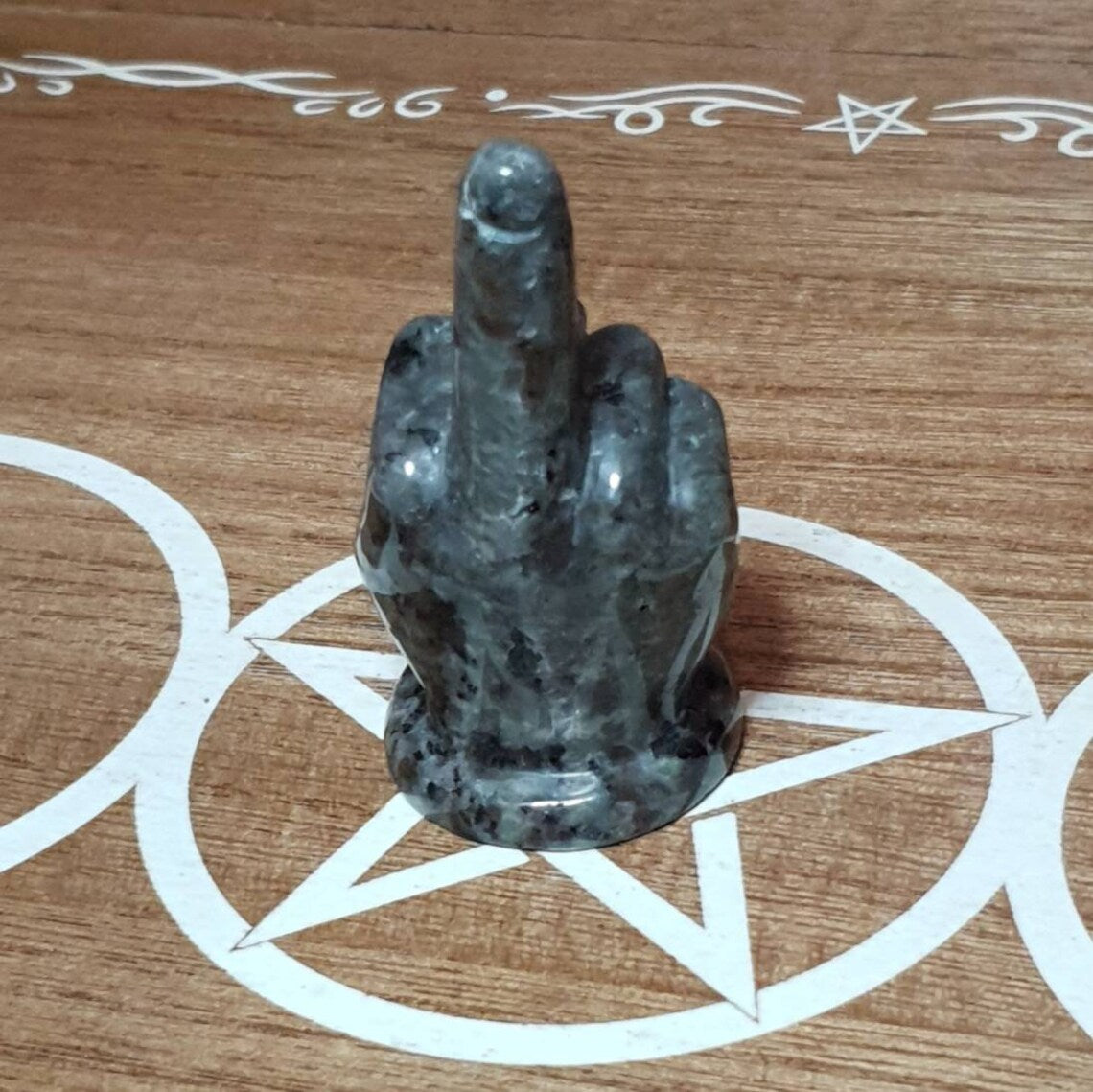 Flipping the Bird. Crystal Carving Rude Finger Hands. *Comes in Assorted Materials*