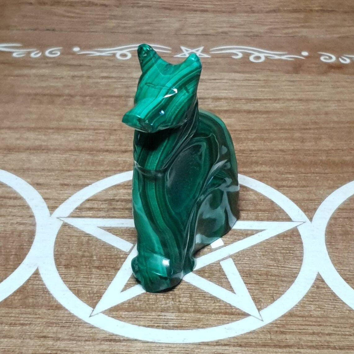 Egyptian Style Dog Malachite Carving