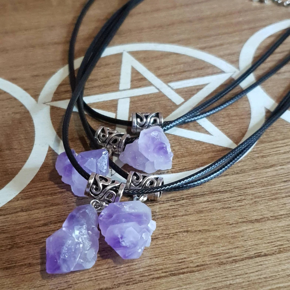 Raw Popcorn Amethyst Necklace.