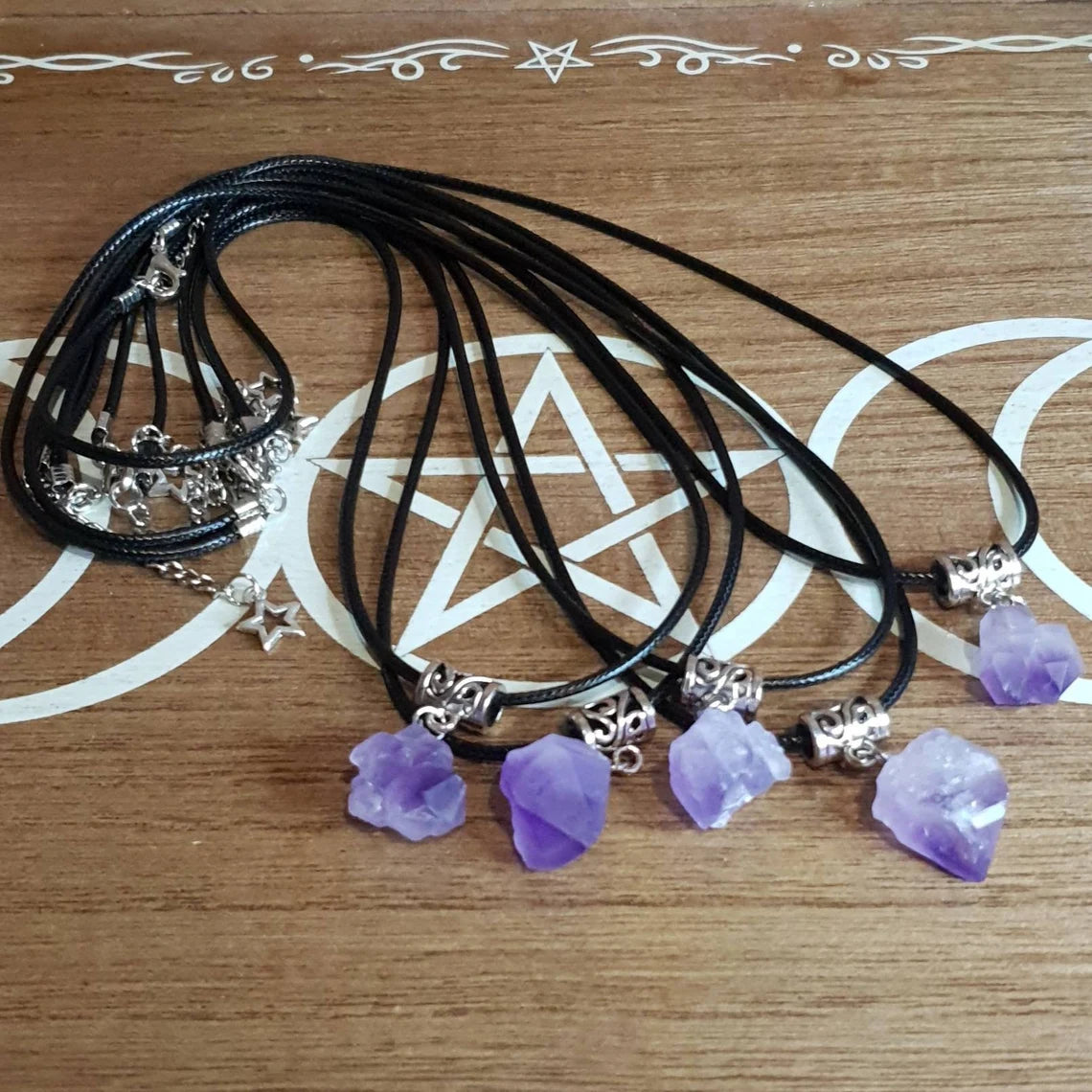 Raw Popcorn Amethyst Necklace.