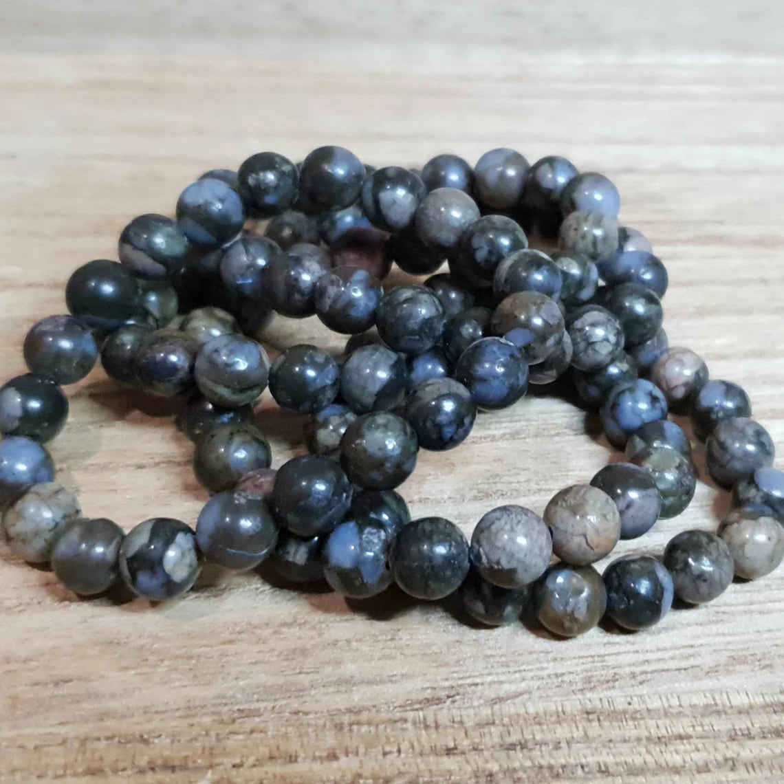 Que Sera Bracelet. Que Sera Stone aka Galaxy Rhyolite. 8mm Beads.