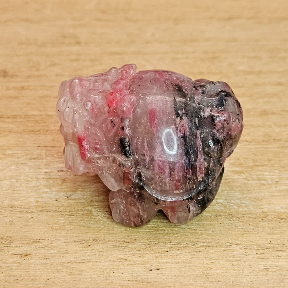 Ice Rhodanite LongGui Carving.